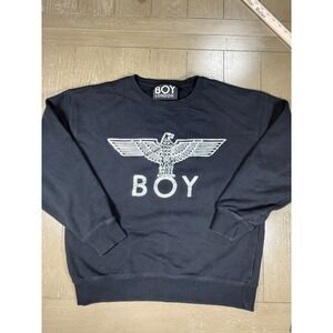 BOY London Sweatshirt Men Large Black Eagle Graphic Logo Streetwear Crewneck